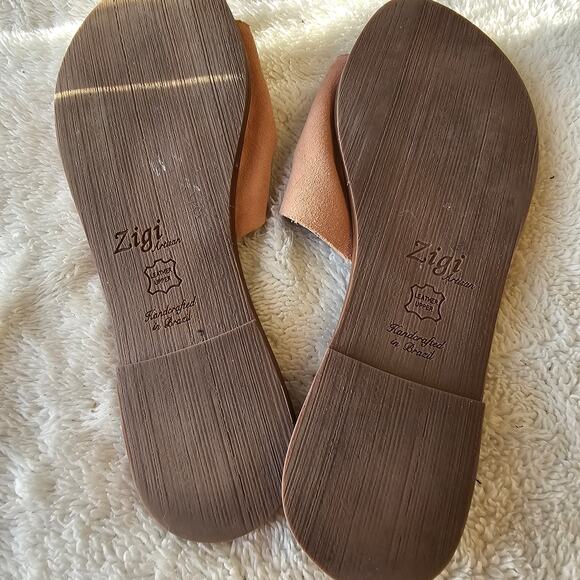 Zigi Artisan Women's Laylee Suede Leather Slide Sandals Size 10M Open Toe Brown - Picture 4 of 6